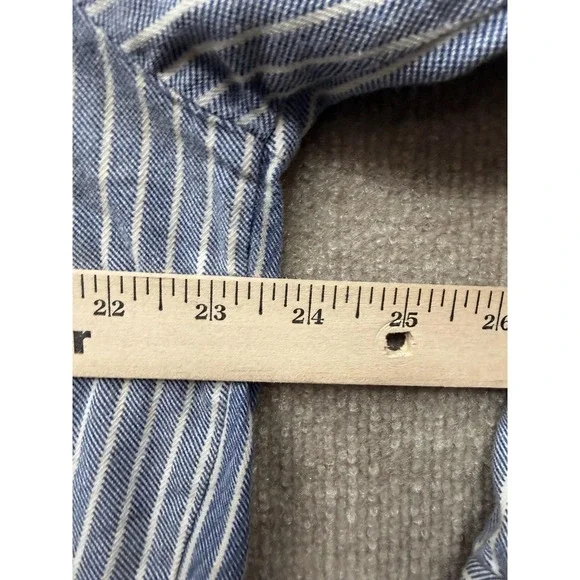 Berufsbekleidung Reuters Shirt Mens Large Blue Stripe Button Up Long Sleeve - Picture 5 of 6